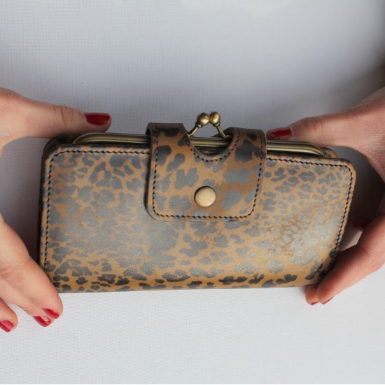 Evanna Large Clip Wallet Leopardprint
